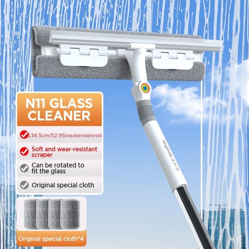 360° Rotating Glass Squeegee with Long Handle-Galonda