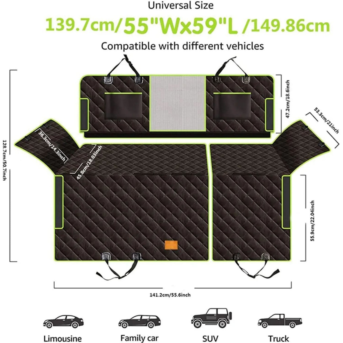 6-in-1 Multi-Functional Dog Car Seat Cover for Comfort & Cleanliness-Galonda