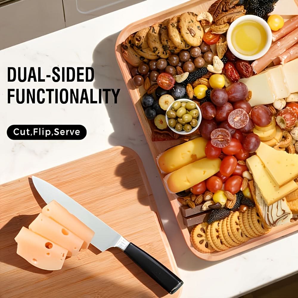 Bamboo Divided Snack Tray with Lid for Organized Serving and Portable Food Storage-Galonda