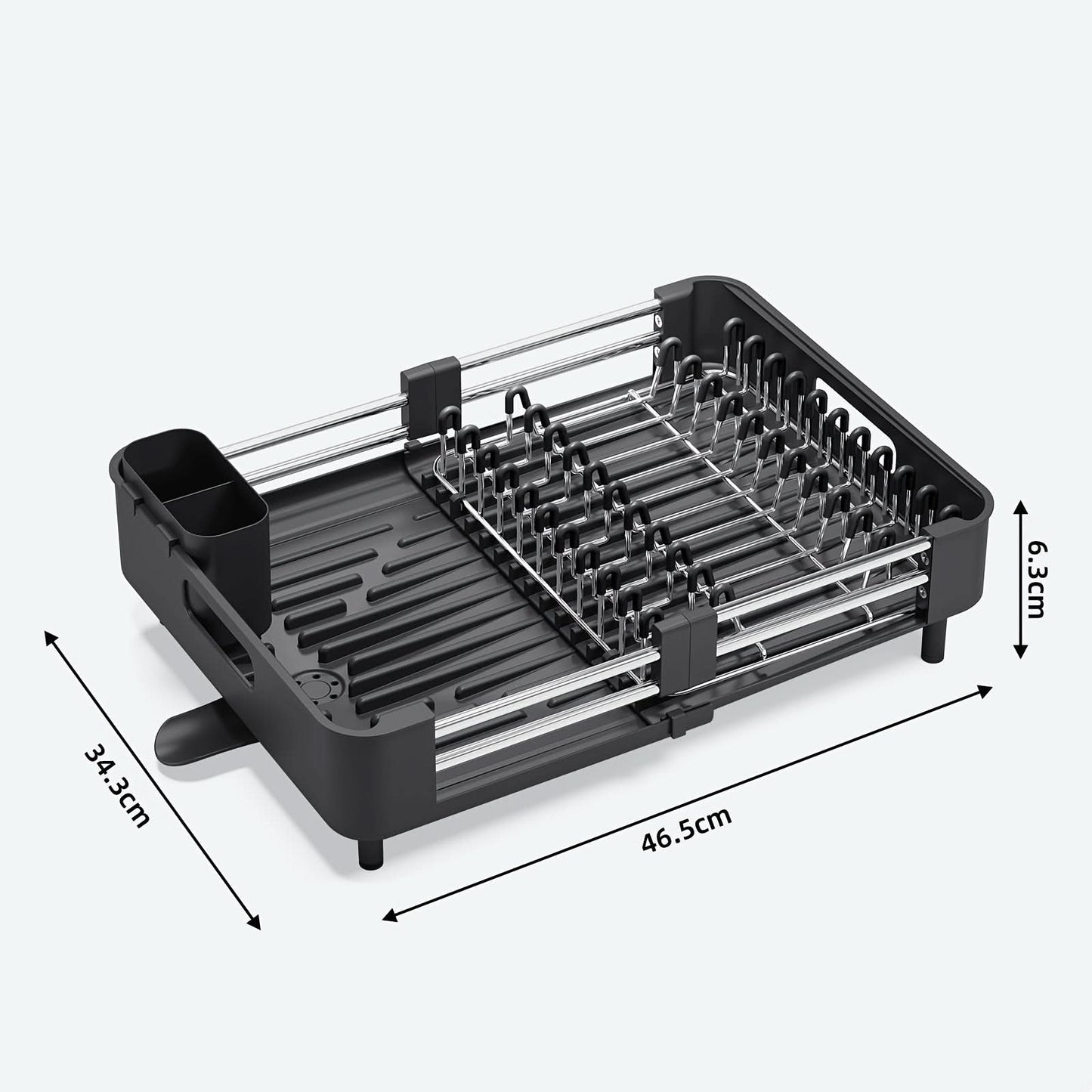 Expandable Dish Rack with Drainage Spout-Galonda