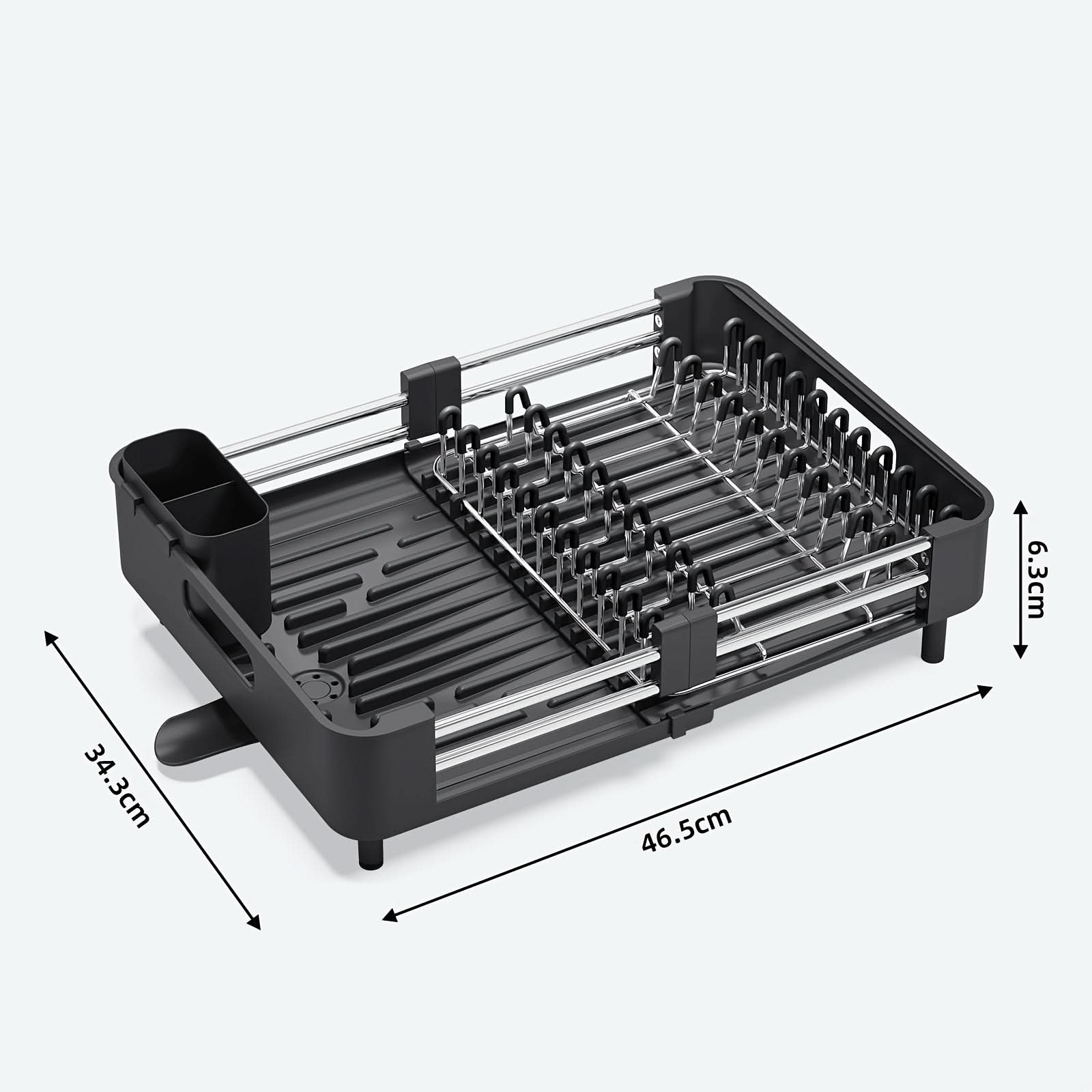 Expandable Dish Rack with Drainage Spout-Galonda