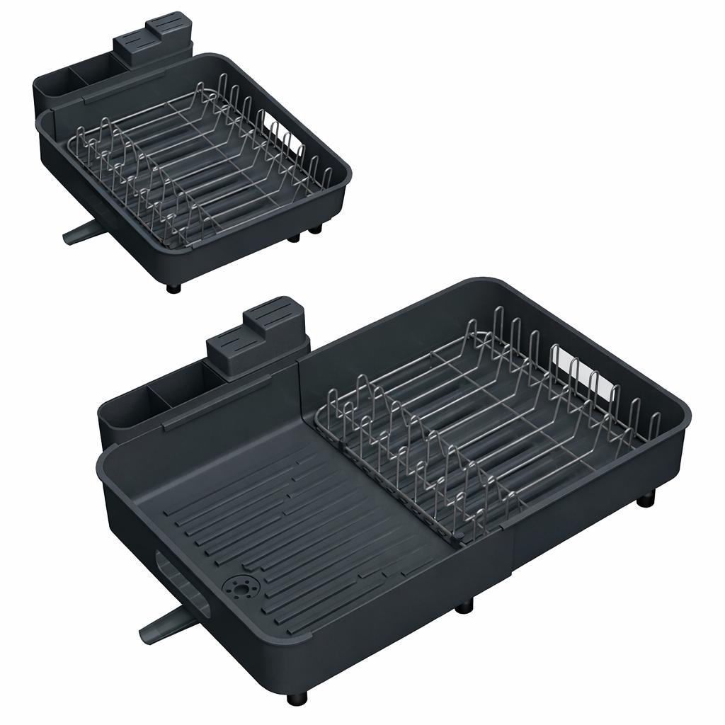 Expandable Dish Rack with Drainage Spout-Galonda