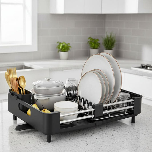 Expandable Dish Rack with Drainage Spout-Galonda