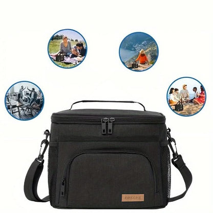 Large Insulated Lunch Tote with Adjustable Strap & Zipper Closure-Galonda