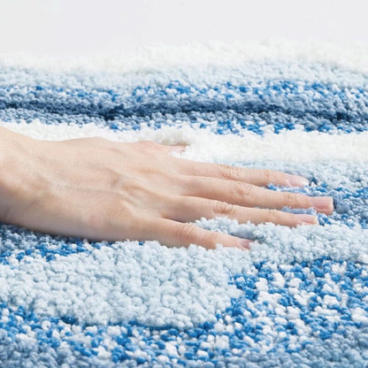 Non-Slip Bath Mat with Seaside Footprint Design for Bathroom Rugs-Galonda