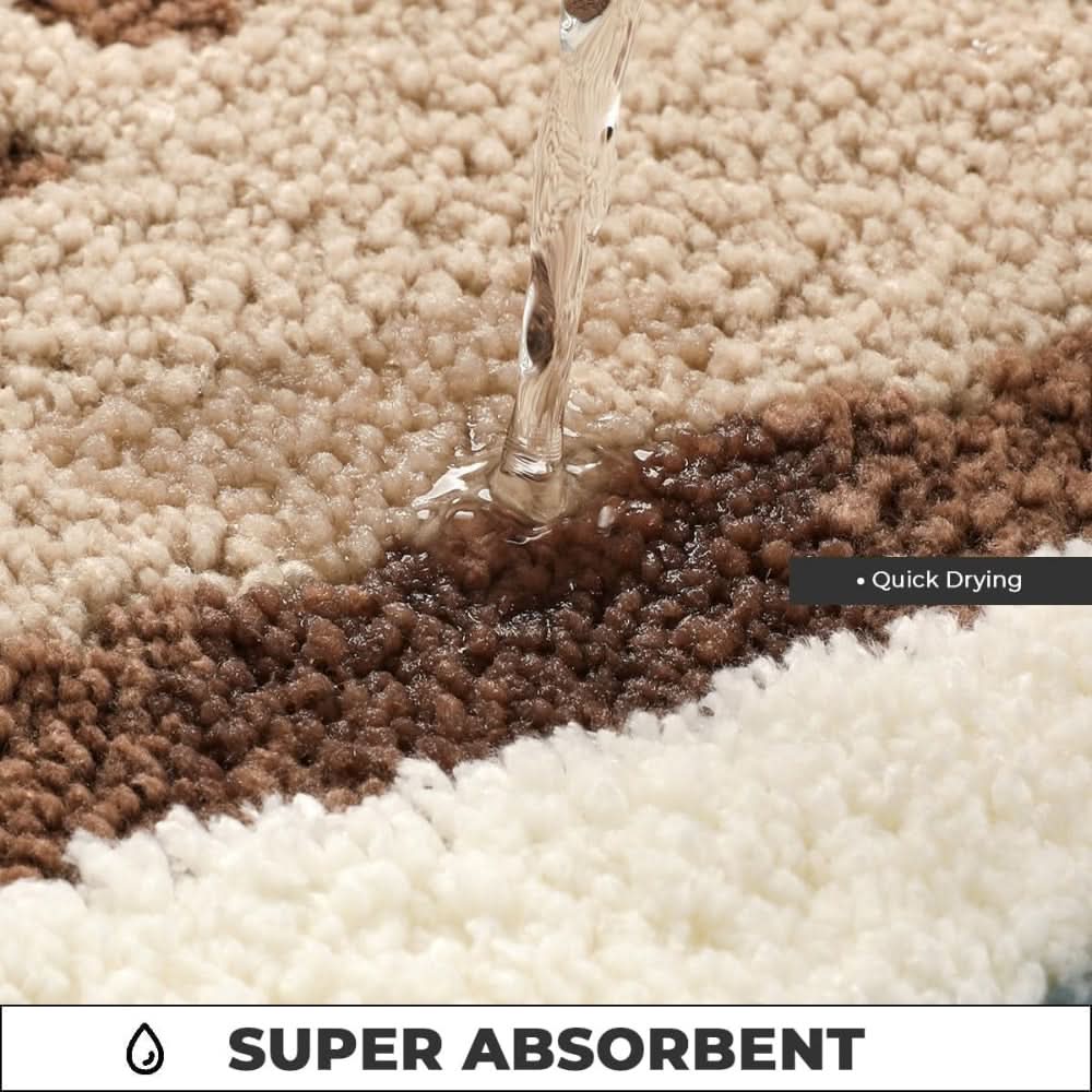 Non-Slip Bath Mat with Seaside Footprint Design for Bathroom Rugs-Galonda