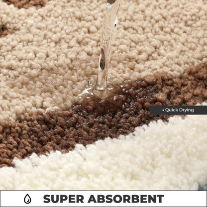Non-Slip Bath Mat with Seaside Footprint Design for Bathroom Rugs-Galonda