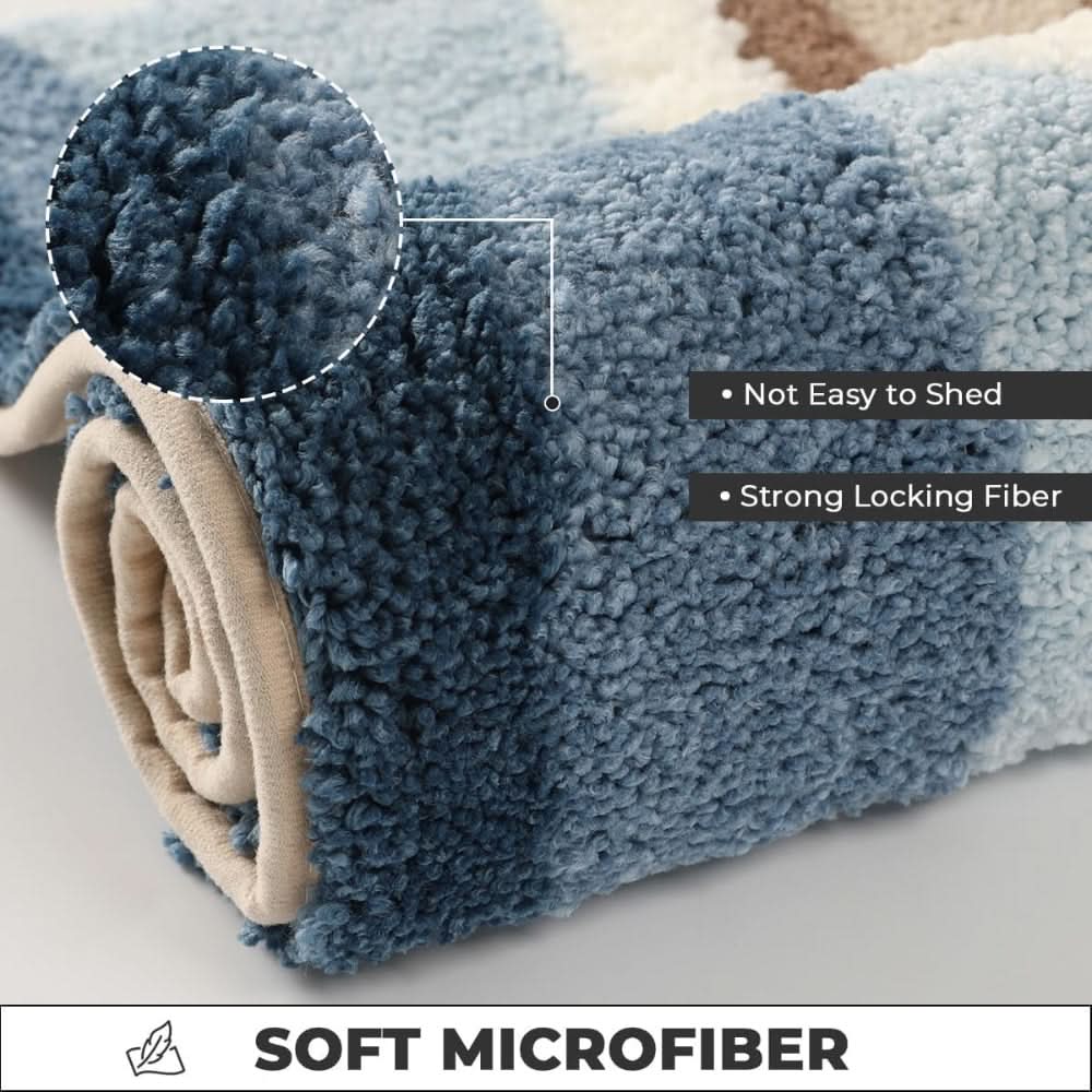 Non-Slip Bath Mat with Seaside Footprint Design for Bathroom Rugs-Galonda