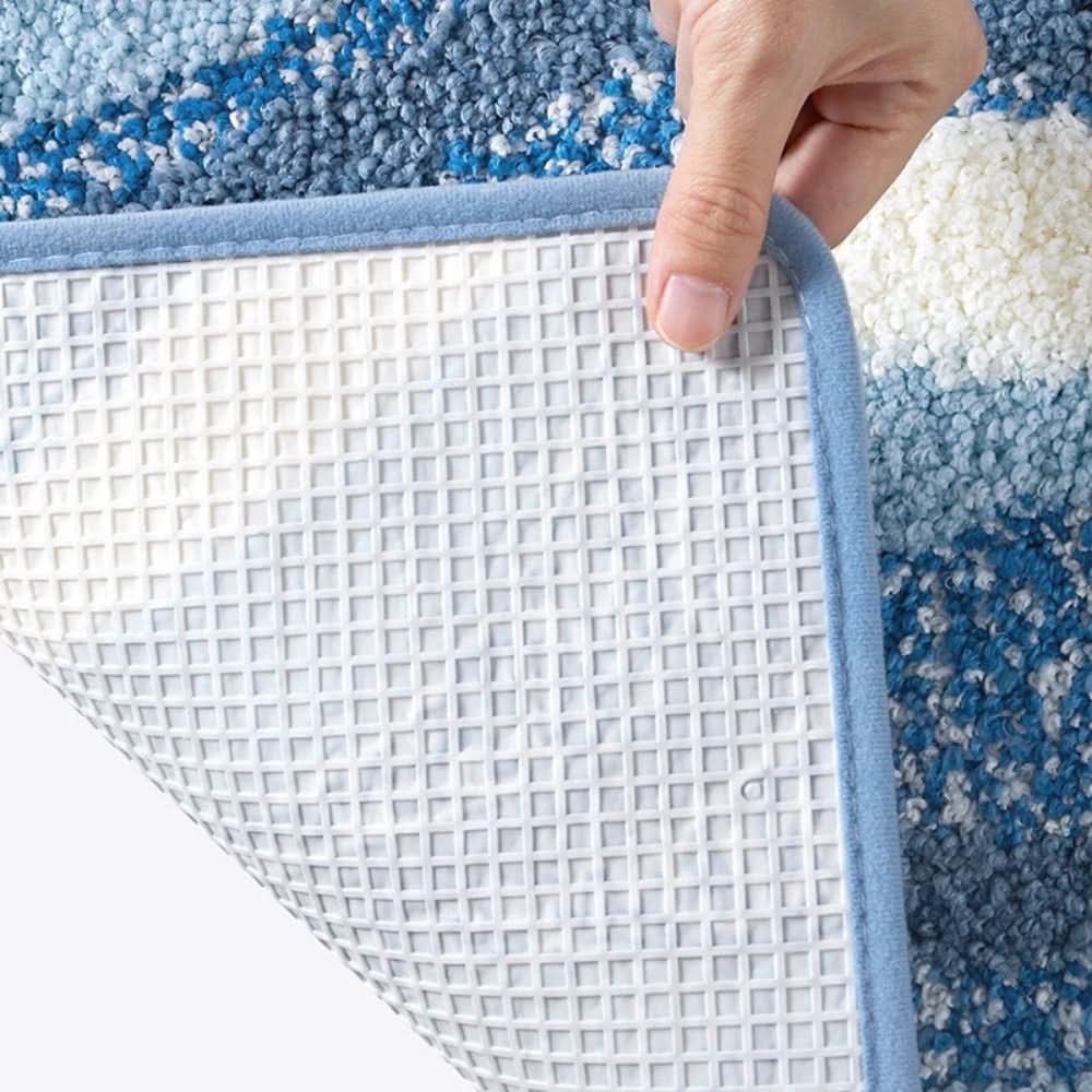 Non-Slip Bath Mat with Seaside Footprint Design for Bathroom Rugs-Galonda