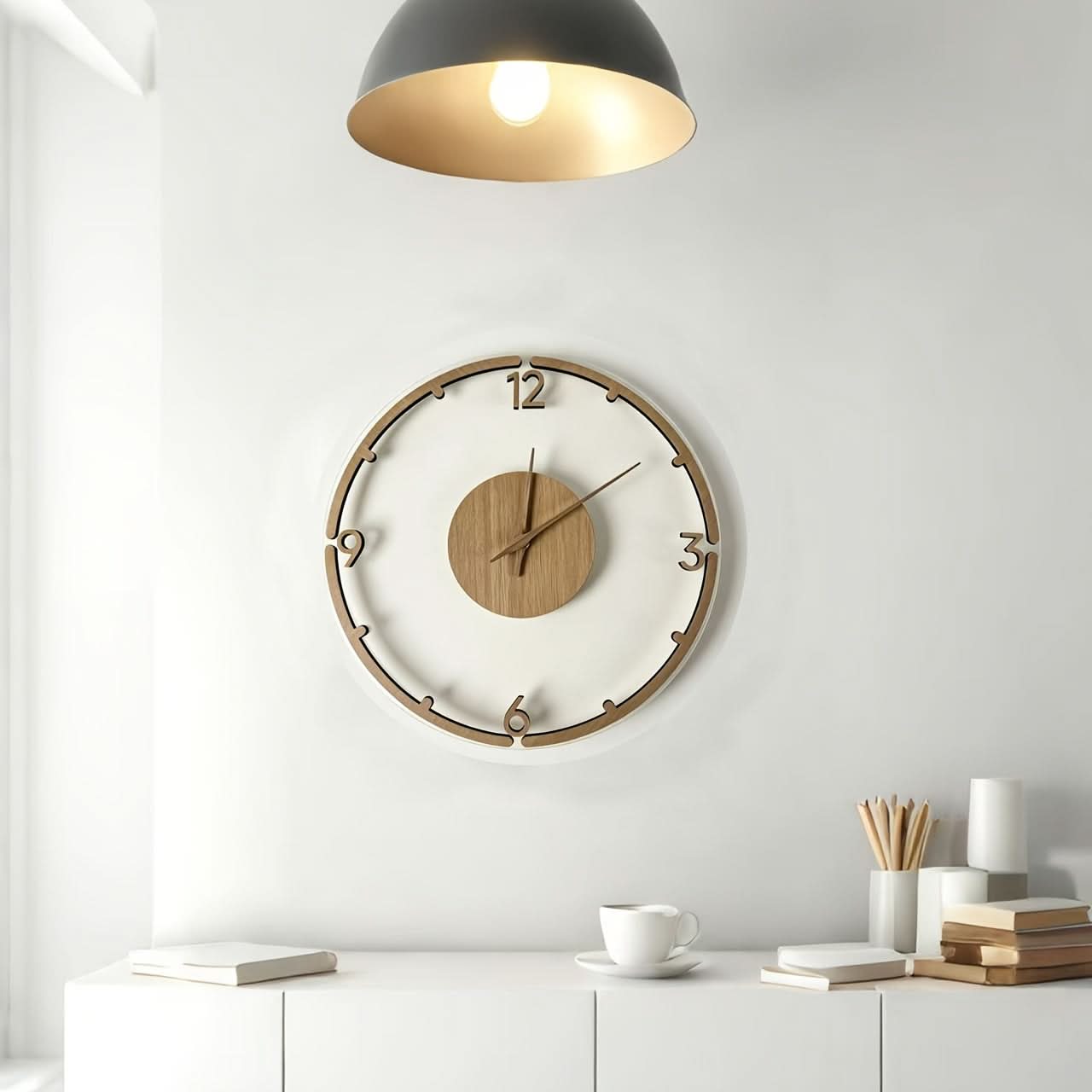 Nordwood 30 cm Minimalist Wooden Acrylic Wall Clock-Galonda