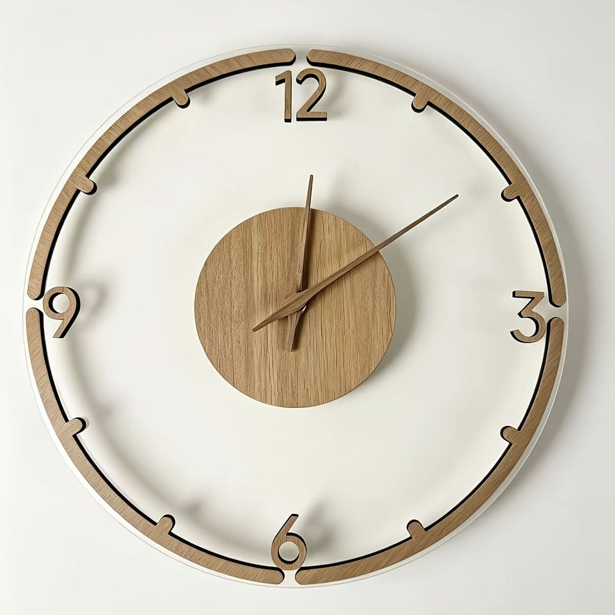 Nordwood 30 cm Minimalist Wooden Acrylic Wall Clock-Galonda