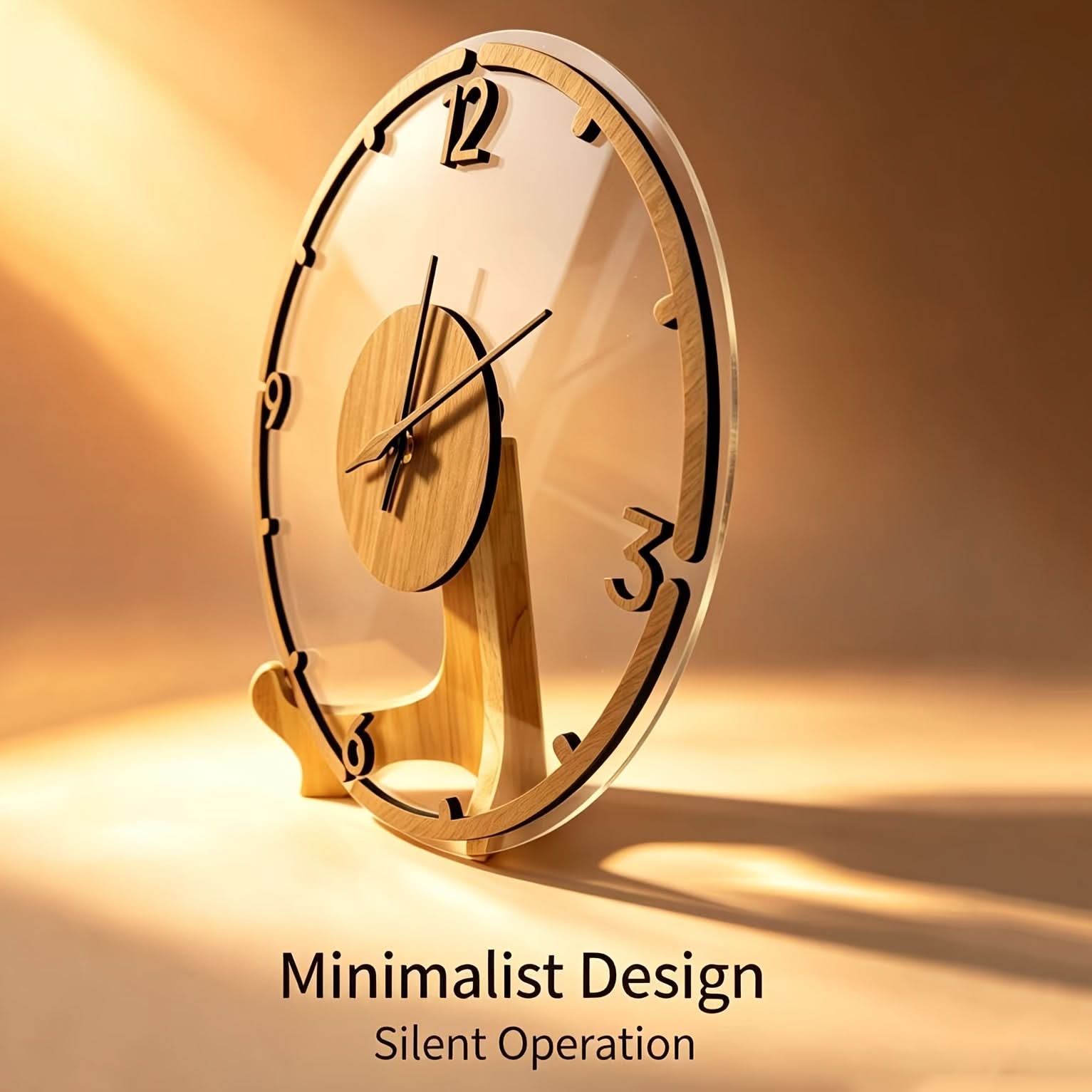 Nordwood 30 cm Minimalist Wooden Acrylic Wall Clock-Galonda