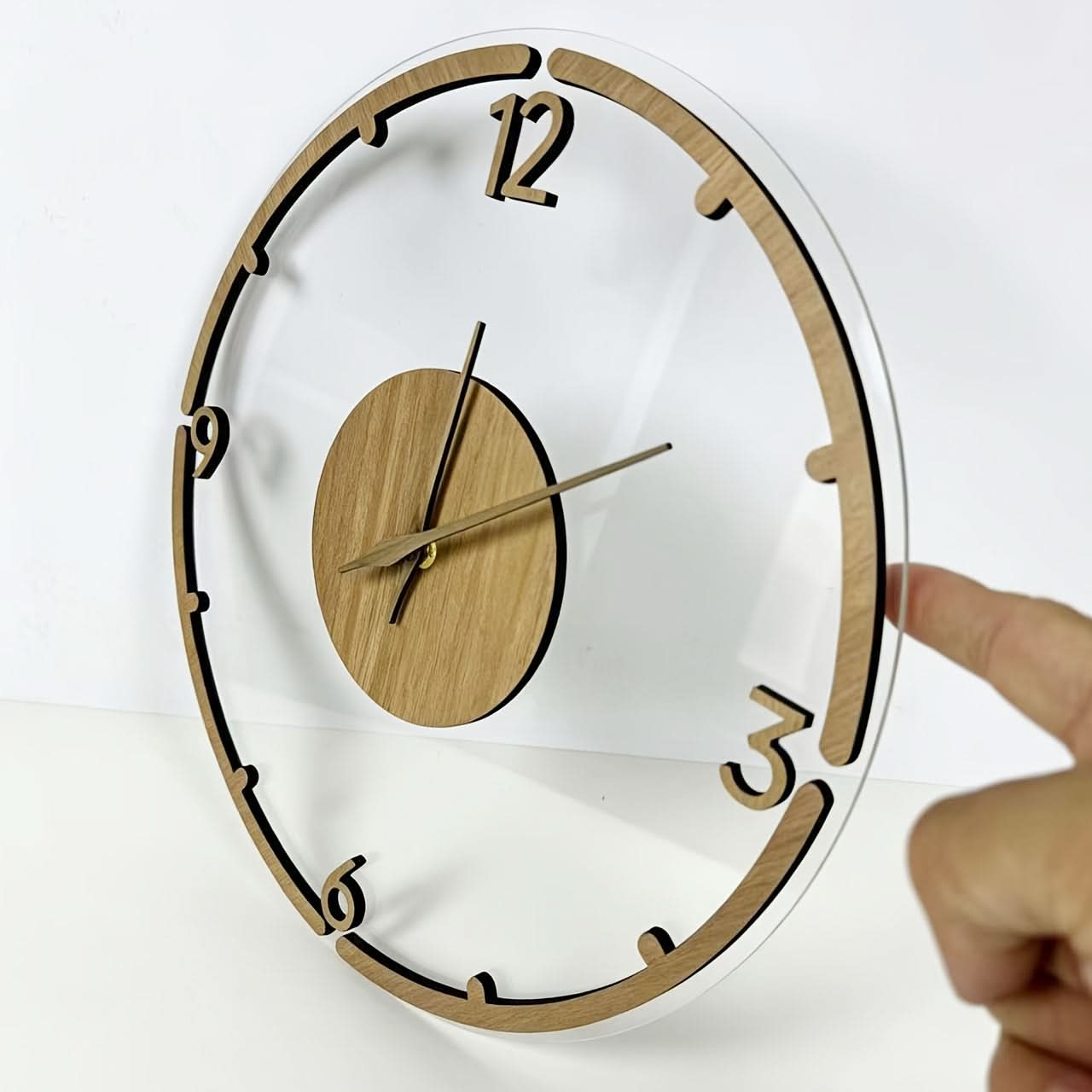 Nordwood 30 cm Minimalist Wooden Acrylic Wall Clock-Galonda