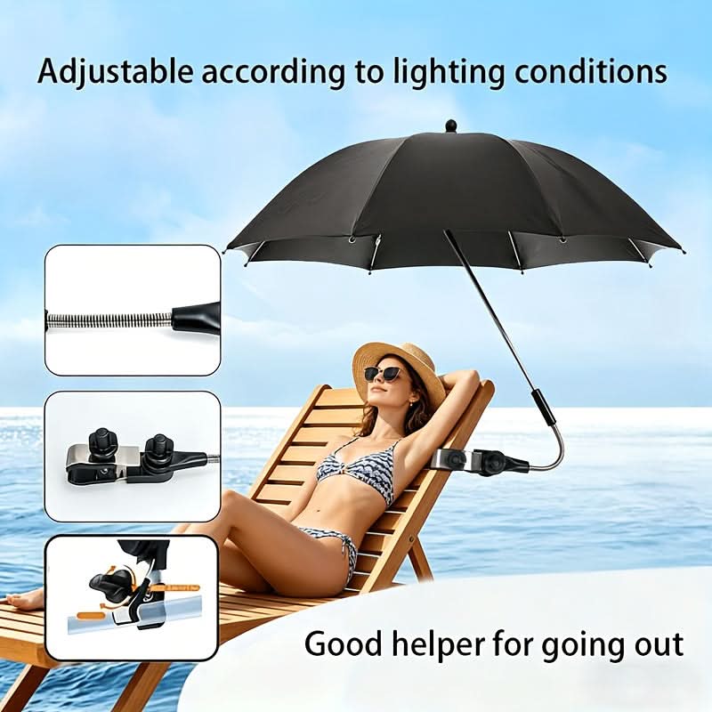 Portable Beach Chair Umbrella with 360° Adjustable Rotation-Galonda