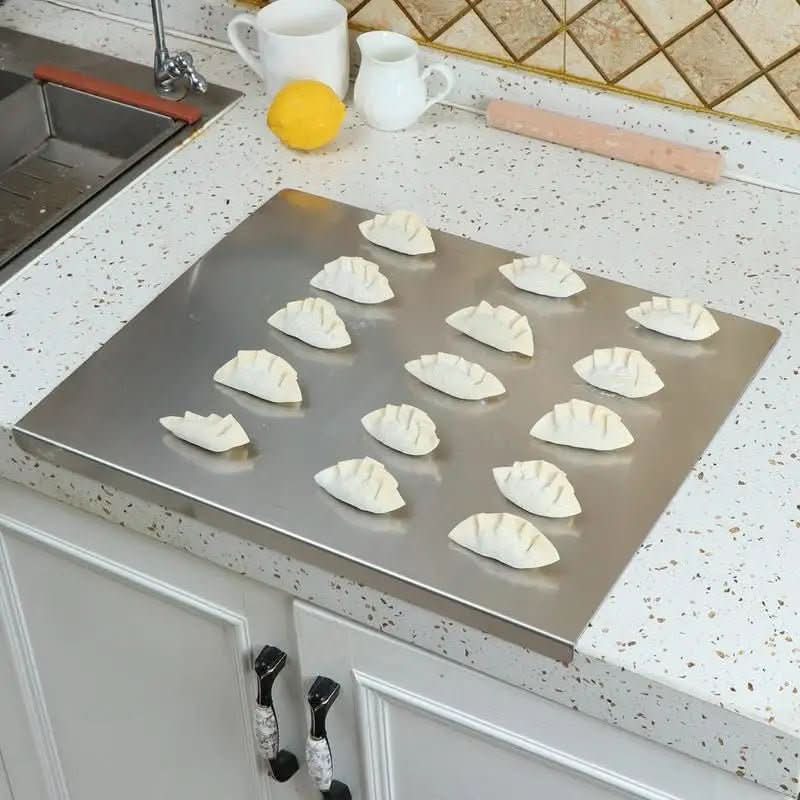 Stainless Steel Food Prep Board with Non-Slip Feet & Integrated Edge-Galonda