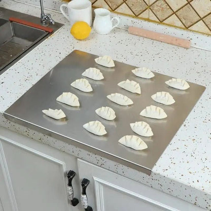 Stainless Steel Food Prep Board with Non-Slip Feet & Integrated Edge-Galonda