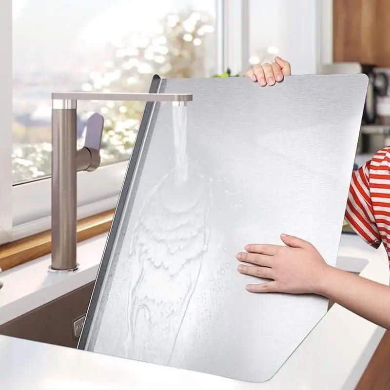 Stainless Steel Food Prep Board with Non-Slip Feet & Integrated Edge-Galonda