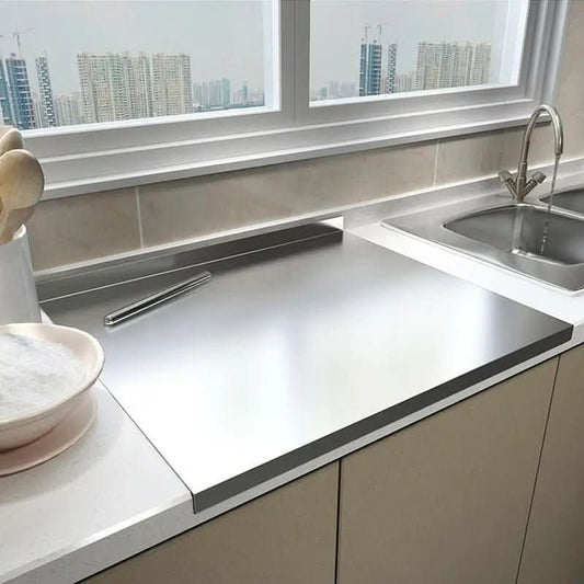 Stainless Steel Food Prep Board with Non-Slip Feet & Integrated Edge-Galonda