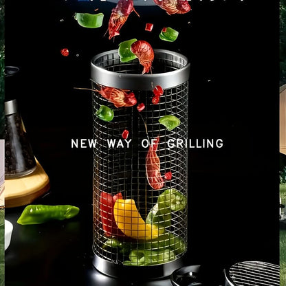 Stainless Steel Rolling Grill Basket-Galonda