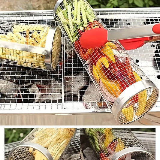 Stainless Steel Rolling Grill Basket-Galonda