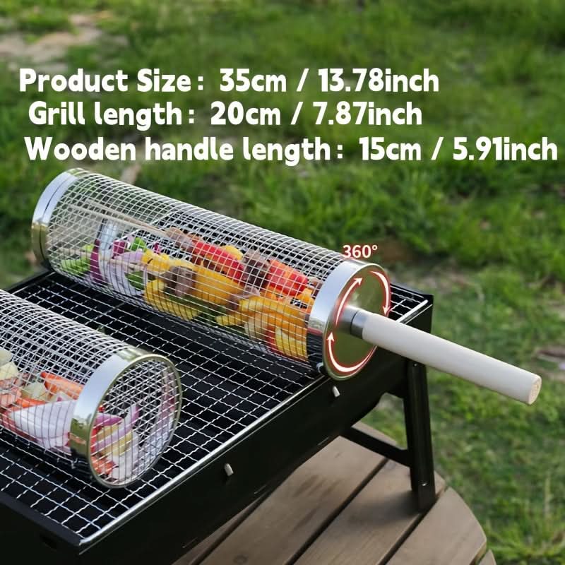 Stainless Steel Rolling Grill Basket-Galonda