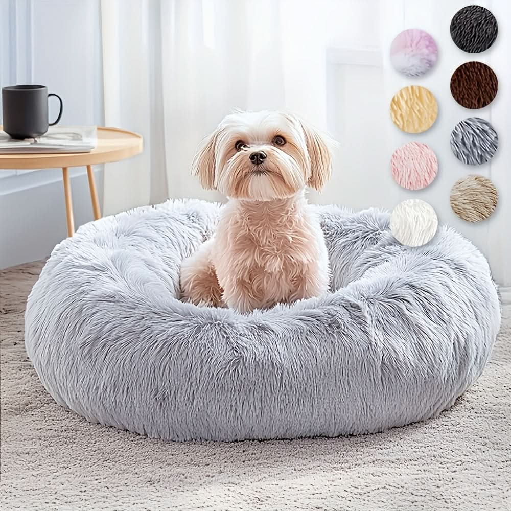 Ultra-Soft Faux Fur Donut Pet Bed for Dogs & Cats-Galonda