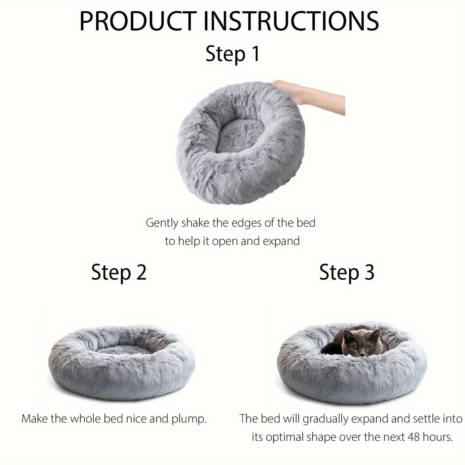 Ultra-Soft Faux Fur Donut Pet Bed for Dogs & Cats-Galonda