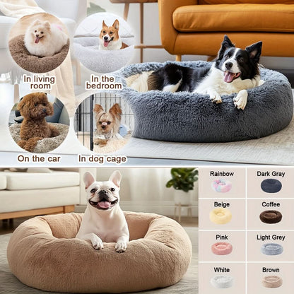 Ultra-Soft Faux Fur Donut Pet Bed for Dogs & Cats-Galonda