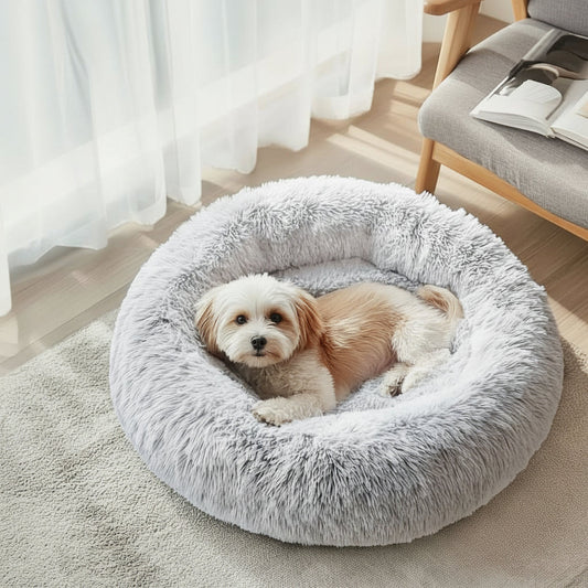 Ultra-Soft Faux Fur Donut Pet Bed for Dogs & Cats-Galonda